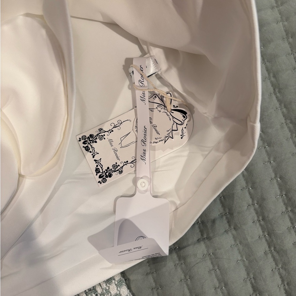 Miss Rosier Liane White Floral Off-shoulder Mini Dress - Picture 6 of 9